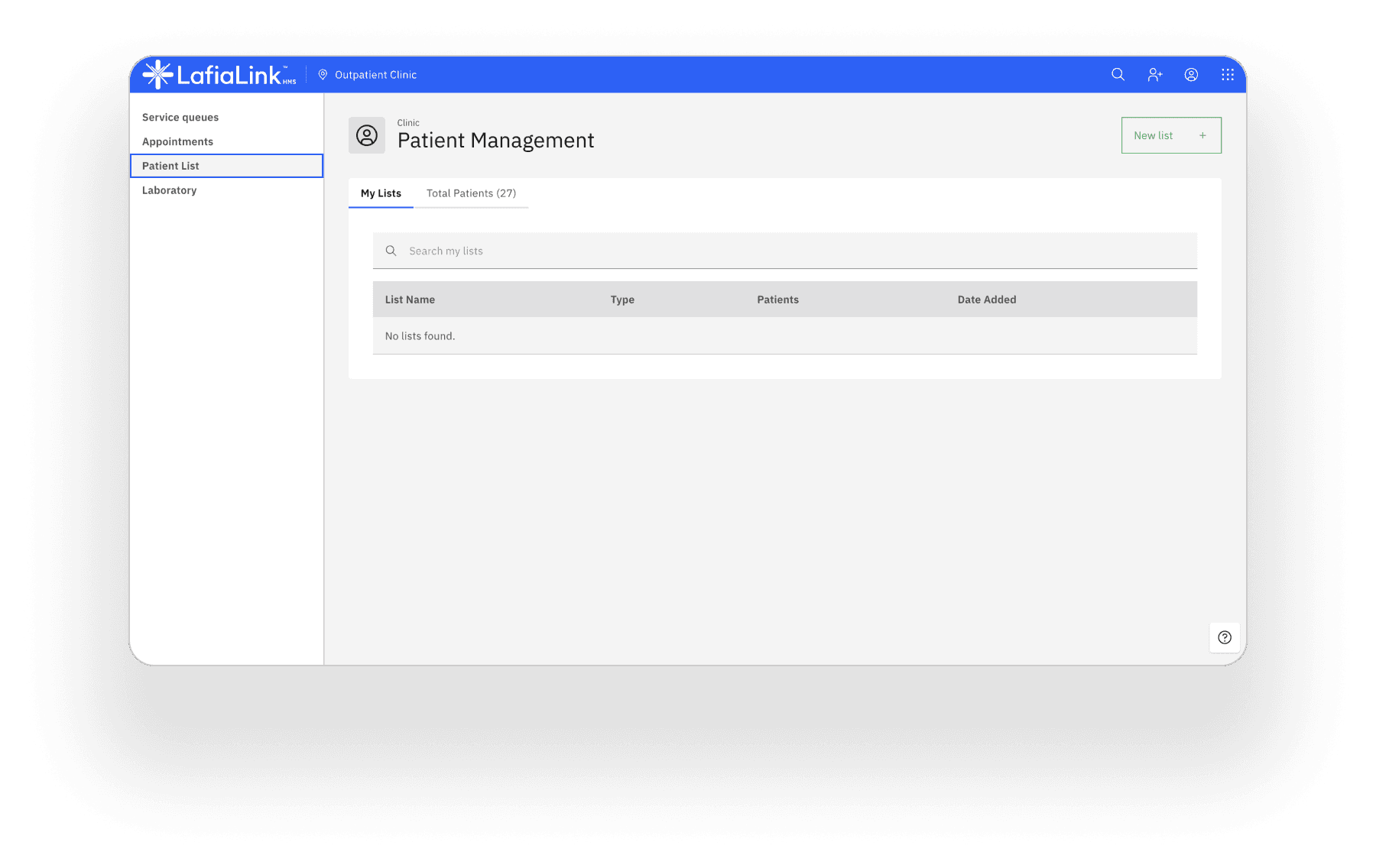 LafiaLinkLabs — patient management module